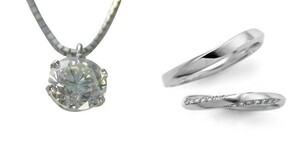 婚約 ネックレス 結婚指輪 3セット ダイヤモンド プラチナ 0.3カラット 鑑定書付 0.38ct Dカラー SI2クラス 3EXカット GIA