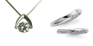 婚約 ネックレス 結婚指輪 3セット ダイヤモンド プラチナ 0.4カラット 鑑定書付 0.43ct Dカラー SI2クラス 3EXカット GIA