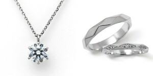 婚約 ネックレス 結婚指輪 3セット ダイヤモンド プラチナ 0.4カラット 鑑定書付 0.41ct Dカラー IFクラス 3EXカット GIA