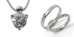 ダイヤモンド ネックレス 婚約 結婚指輪 3セット 安い プラチナ 0.3カラット 鑑定書付 0.353ct Dカラー VS1クラス 3EXカット H&C CGL