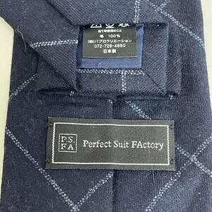 P.S.FA（Perfect Suit FActory）パーフェクトスーツ ファクトリー. ネイビーチェックネクタイ