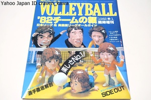 月刊バレーボール・'82チームの顔・日本リーグ＆実業団リーグオールガイド/横山樹理26歳・江上由美24歳・中田久美16歳・三屋裕子23歳