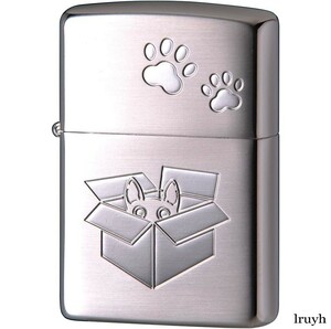 ZIPPO シルバー 真鍮 ネコ 両面加工 両面エッチング 防風ガード シルバーメッキ サテーナ仕上げ ユニセックス 手触りが良い 音が良い