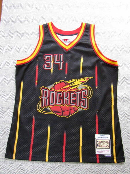 美品 アキーム・オラジュワン SWINGMAN Mitchell&Ness ミッチェルアンドネス ヒューストンロケッツ スウィングマン ユニフォーム シャツ