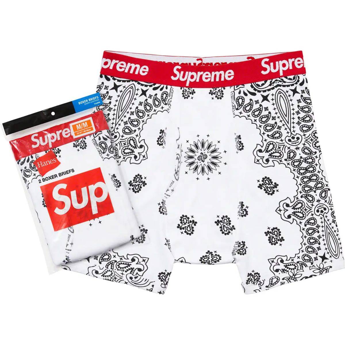 在庫限り Supreme Hanes ボクサーパンツ 黒 白 各1枚