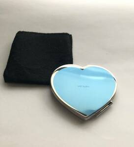 [ unused storage goods ]LASY SUSAN Heart type double mirror ( regular price 2160 jpy ) compact mirror Lazy Susan hand-mirror magnifying glass 