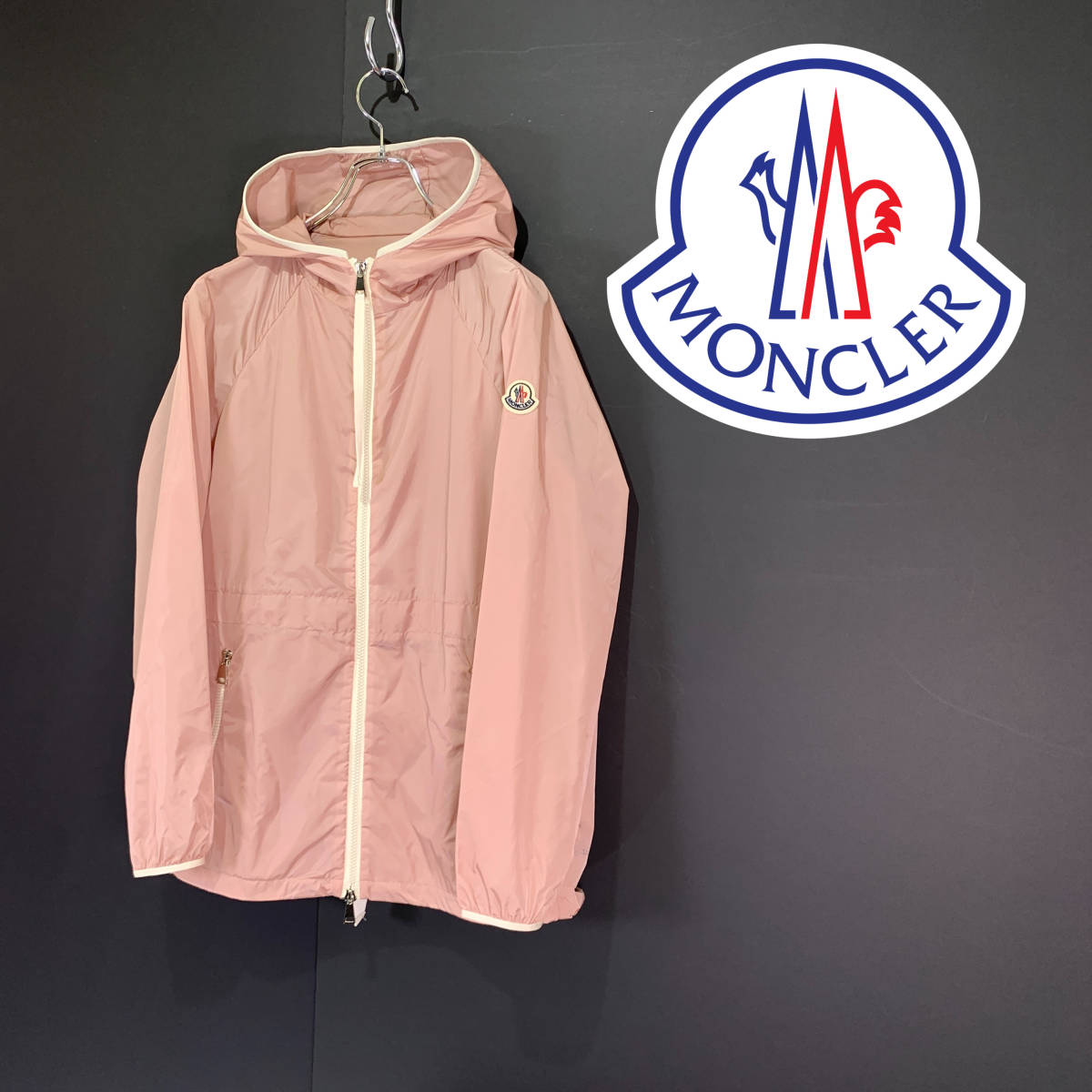 極美品】モンクレール moncler ナイロン パーカー カーディガン ピンク-