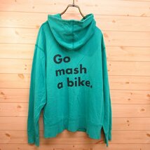 ◯MASH マッシュ USA製◆パーカー スウェット GO MASH A BIKE サイクリング 自転車 ピスト◆メンズ ミント Lサイズ◆A10579_画像4