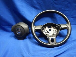 H26年 VW ポロ DBA-6RCBZ 6R ステアリングホイール ハンドル エアバッグ欠品 レザー [ZNo:04006646]