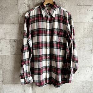 ☆★ 80s〜 USA製 LL.BEAN - PLAID FLANNEL SHIRT OLD VINTAGE アメリカ製 LLビーン ライトフランネルシャツ オールド ビンテージ ☆★の画像7