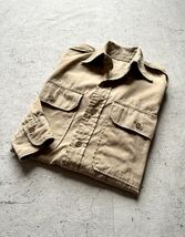 40s〜 US.ARMY / M-46 POPLIN COTTON KHAKI SHIRT MILITARY VINTAGE 米軍 コットンポプリン カーキシャツ オールド ミリタリー ビンテージ_画像1