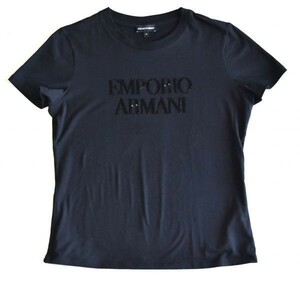 ＃★エンポリオアルマーニ★ EMPORIO ARMANI★人気の黒★ロゴ入り半袖ストレッチシャツ44