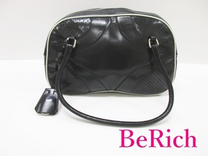  Prada Mini сумка "Boston bag" перфорированная кожа черный чёрный ручная сумочка [ б/у ] bk6556