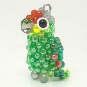 ki howe prevention parakeet parrot beads. small bird * atelier small bird shop san 3WAY( strap * earphone jack * fastener charm ) large parakeet strap 
