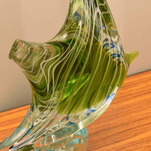 高さ41.5cm ガラス 熱帯魚 魚 エンゼルフィッシュ 置物 ガラス細工 昭和レトロの画像9
