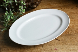 【白い食器】高級白磁BIANCOオーバルプラター楕円長皿36ｃｍ　（複数落札可能）