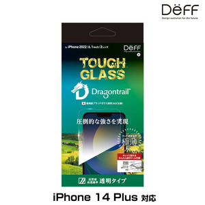 iPhone14 Plus 用 液晶保護ガラス TOUGH GLASS iPhone 14 Plus 透明 高光沢 二次硬化ガラスフィルム タフガラス Deff ディーフ 全画面保護