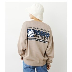 RCWB デニムアップリケVネックニットトップス