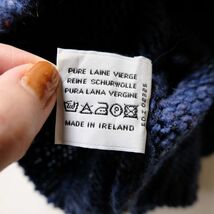 未使用品 アイルランド製 Fisherman Out of Ireland ロールネック ウールニットセーター(L) チェストボーダー ネップ入り フィッシャーマン_画像9