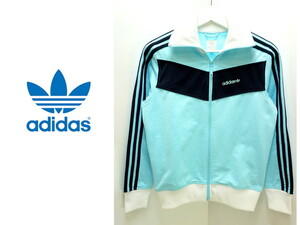 ●アディダス adidas 水色×黒 レディース ジャージL●AJ