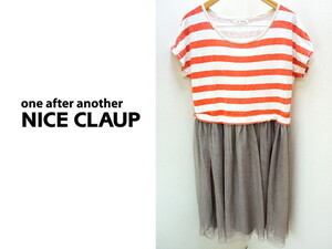  Nice Claup * NICE CLAUP окантовка chu-ru One-piece M соответствует один листов . модный атмосфера .!.... надеты поворот * взрослый casual *M