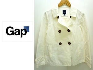 ●GAP ギャップ 白爽やかホワイト 短丈スプリングコートXS●CH