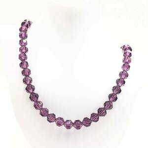 [ necklace ]pt850 stamp equipped platinum amethyst ( purple crystal ). like atmosphere beads cut ball type 