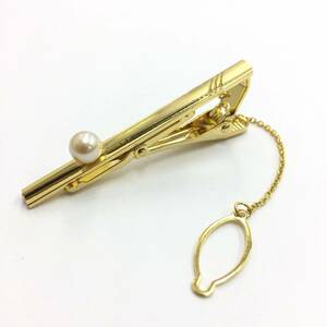 [ tiepin ]G SILVER stamp equipped pearl Gold simple on goods gold color ji- silver 