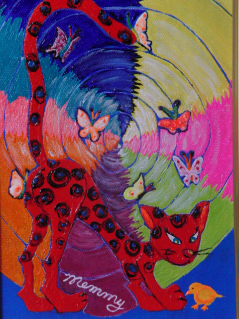 Association nationale des arts, Sato Mémi, Chasseur de chats, Peinture à l'huile, Numéro SM : 22, 7cm×15, 8 cm, Peinture à l'huile unique en son genre, Nouvelle peinture à l'huile de haute qualité avec cadre, Dédicacé et garanti authentique, Peinture, Peinture à l'huile, Nature, Peinture de paysage