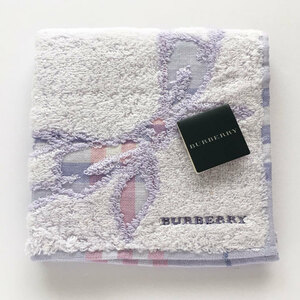 バーバリー / BURBERRY タオルハンカチ ノバリボン結び柄 パープル【5412】