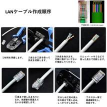  LANケーブル コネクタ 100個入り lanコネクタ RJ45 Cat6 Cat5e対応 非貫通型 簡単取付 爪折れにくい 単線ヨリ線対応 100個 (100個入り)_画像7