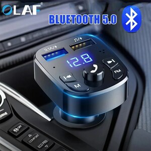 新商品 車のfmトランスミッター bluetooth 5.0ハンズフリーカーキットオーディオ MP3変調器 2.1Aプレーヤーオーディオ 2 usb急速充電器