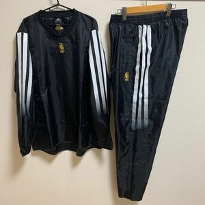 【美品 XO】adidas NBA ピステ 上下セット ウインドブレーカー アディダス バスケットボール アメリカ USA 黒 ブラック