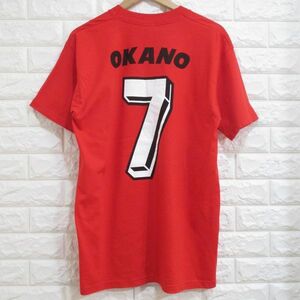 【浦和レッズ】岡野 雅行/野人◆#7 Tシャツ(赤)◆Lサイズ