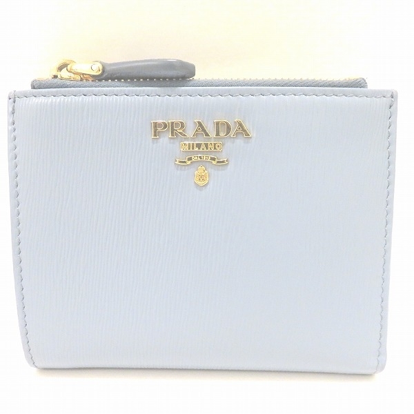 人気の春夏 サフィアーノ 新品 PRADA 2つ折レザー財布 F0002 1ML005