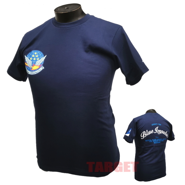 サンプル特価品 航空自衛隊 ブルーインパルス 半袖 Tシャツ Sサイズ 青 お揃い 空自 ミリタリー JASDF 19グッズ№4★