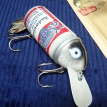 希少！変なヘドン ビッグバド バドワイザー オールド バド缶 Rare! Bigbud Budweiser Beer Can lure MISPRINTS NAME!_画像6