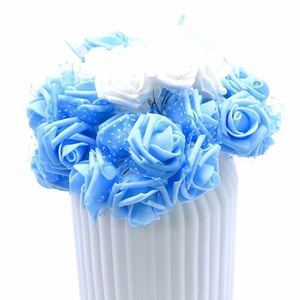  large amount 20ps.@ fake rose bouquet bootonia interior ornament Blizzard bouquet flower flower artificial flower rose handicrafts white blue white blue 