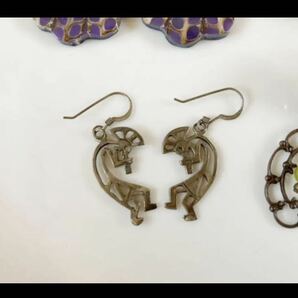 ヴィンテージ ピアス セット まとまて エスニック アクセサリー アンティーク シェル Jewelry ethnic earrings vintage accessory Fの画像5