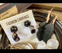 上品 大人系 ピアス セット まとめて シルバー925留め具あり アンティーク 焼物 アクセサリー formal earrings antique accessory F_画像2