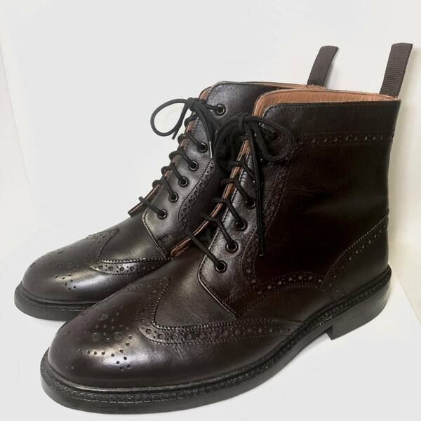 即決　試着程度　定価30.800円　London Shoe Make ロンドンシューメイク UK9 27.5cm カントリーブーツ　革靴　カジュアル　ダークブラウン