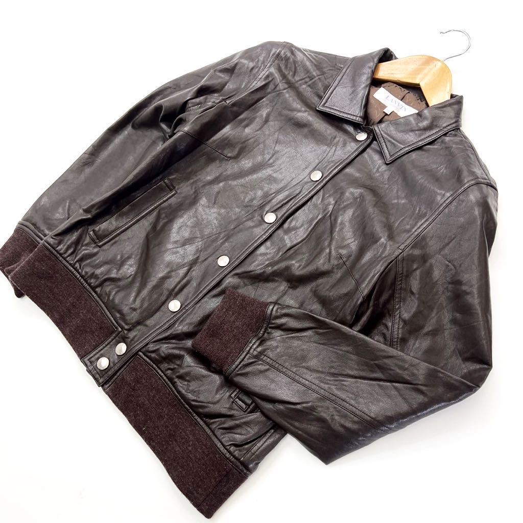 ラッピング無料】 2点セット LANVIN ランバン レザー切替ウール