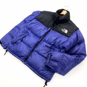 ノースフェイス ☆ THE NORTH FACE ヌプシ ダウンジャケット ブルー × ブラック M アウトドア ストリート スポーツMIX アメカジ■H206