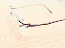 新品　LES COPAINS　レ・コパン　日本製　メガネ　眼鏡　高級感　オシャレ　上品　ツーポイント　チタン　軽い　ピンク_画像4