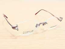 新品　LES COPAINS　レ・コパン　日本製　メガネ　眼鏡　高級感　オシャレ　上品　ツーポイント　チタン　軽い　ピンク_画像2