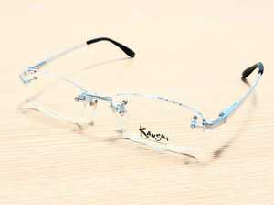 新品　KANSAI YAMAMOTO カンサイヤマモト　メガネ　眼鏡　高級感　オシャレ　上品　ツーポイント　チタン　軽い　シルバー