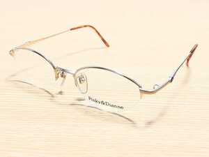 新品　Pinky&Dianne　ピンキー&ダイアン　日本製　メガネ　眼鏡　高級感　オシャレ　上品　ハーフリム　ゴールド
