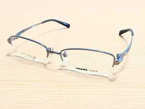 新品　renoma　レノマ　メガネ　眼鏡　高級感　オシャレ　上品　ハーフリム　チタン　軽い　スクエア　シルバー