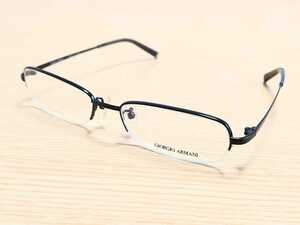 新品　GIORGIO ARMANI　ジョルジオ・アルマーニ　日本製　メガネ　眼鏡　高級感　オシャレ　上品　ハーフリム　チタン　ブラウン系