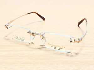 新品　CONTINENTAL　コンチネンタル　日本製　メガネ　眼鏡　高級感　オシャレ　上品　ツーポイント　チタン　ゴールド
